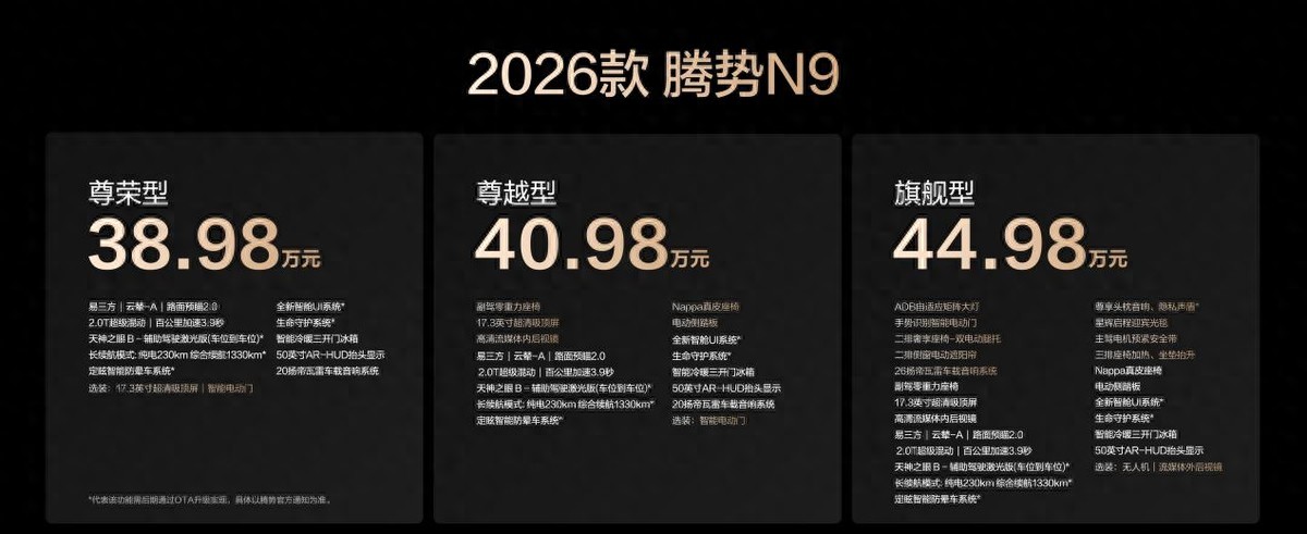 三破高速避让世界纪录！2026款腾势N9正式上市，38.98万元起！__三破高速避让世界纪录！2026款腾势N9正式上市，38.98万元起！